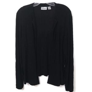 Chico's Travelers Black Cardigan Tie Front Size 12